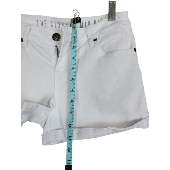 Cotton On Jean Shorts Roll Up Hem Mid Rise Women 6 White Beach Festive Summer - Picture 3 of 6